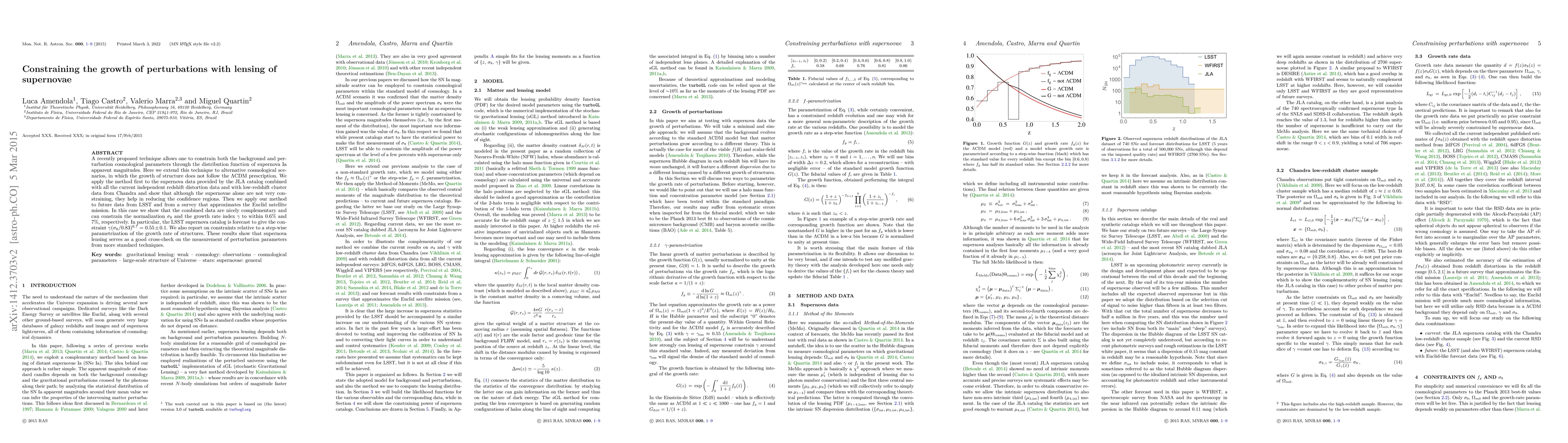 Thumbnail for Constraining the growth of perturbations with lensing of supernovae