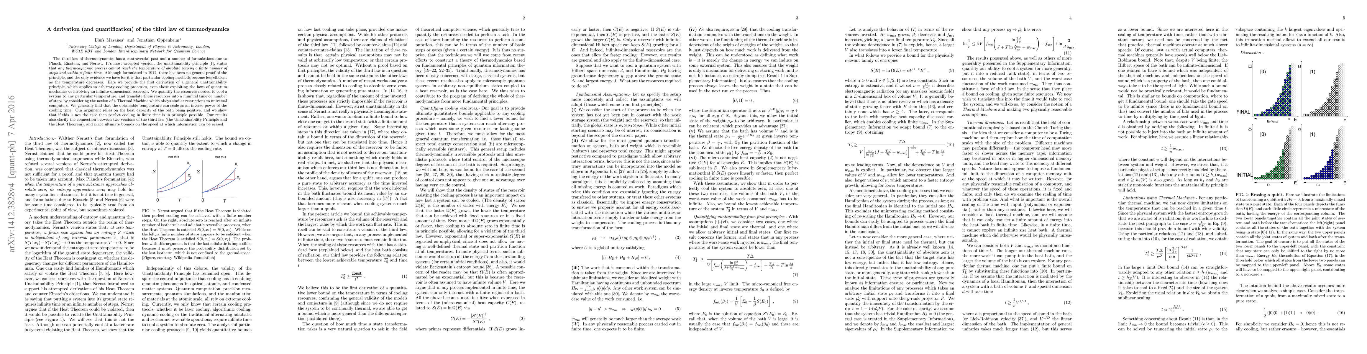 Thumbnail for A derivation (and quantification) of the third law of thermodynamics