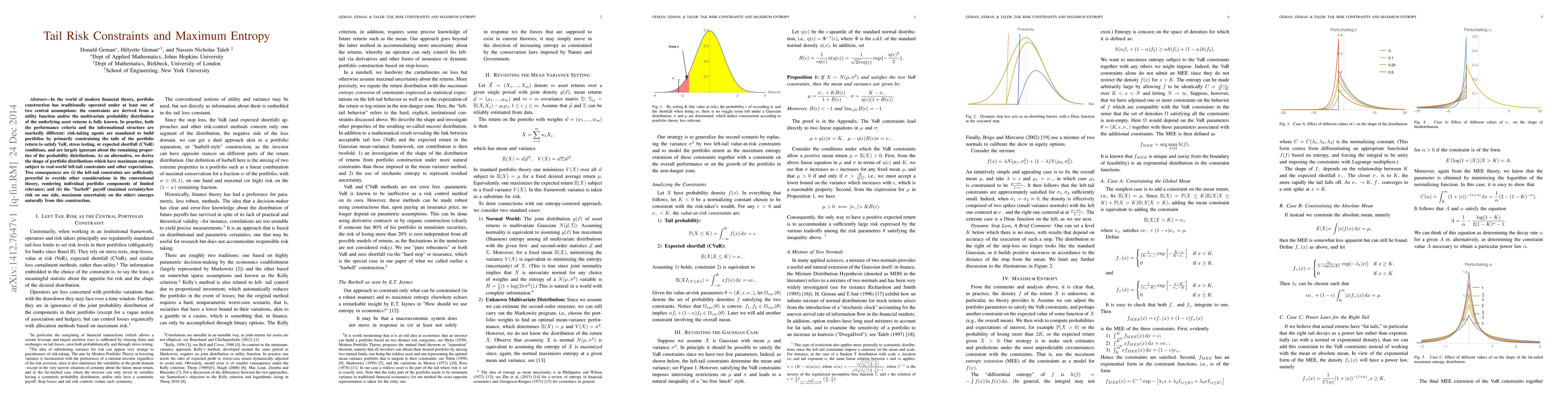 Thumbnail for Tail Risk Constraints and Maximum Entropy
