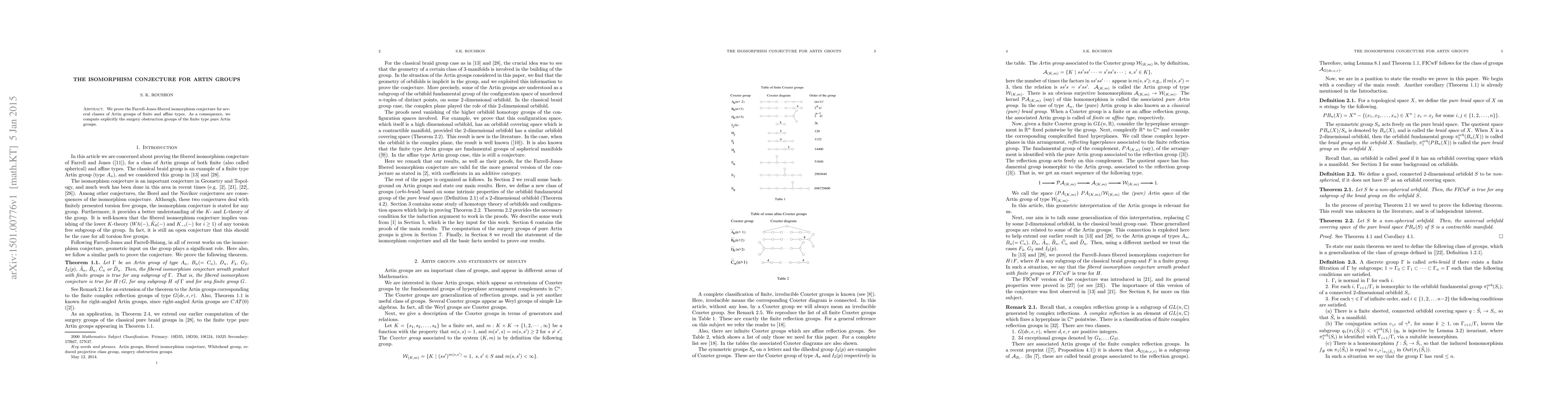 Thumbnail for The isomorphism conjecture for Artin groups