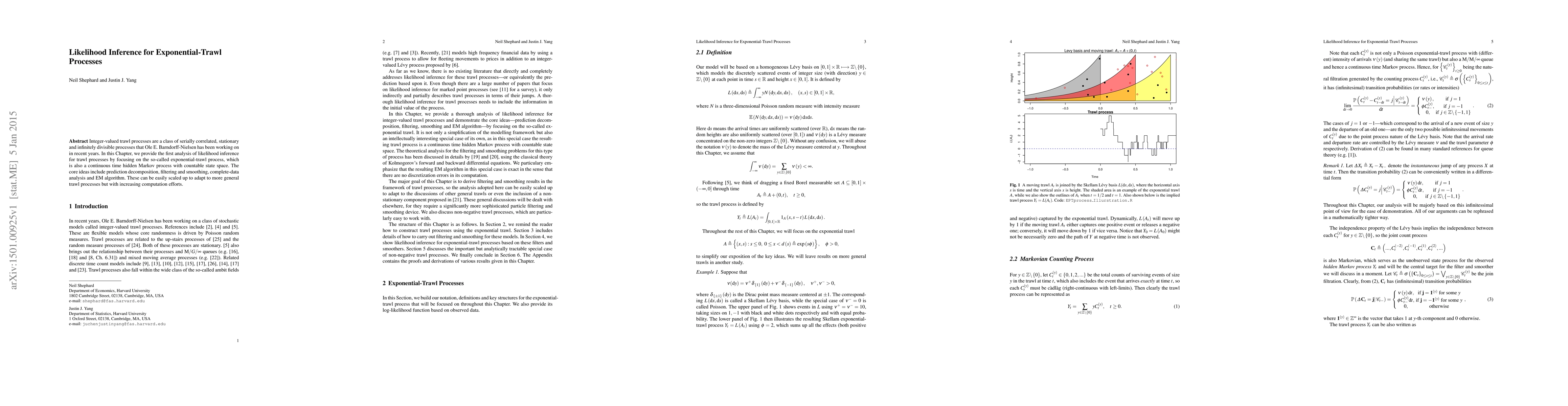 Thumbnail for Likelihood inference for exponential-trawl processes