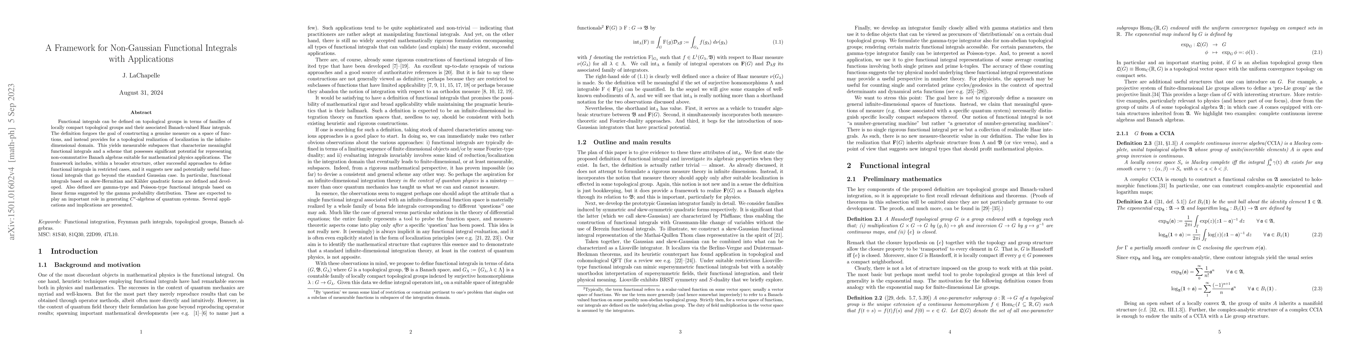 Thumbnail for A Framework for Non-Gaussian Functional Integrals with Applications