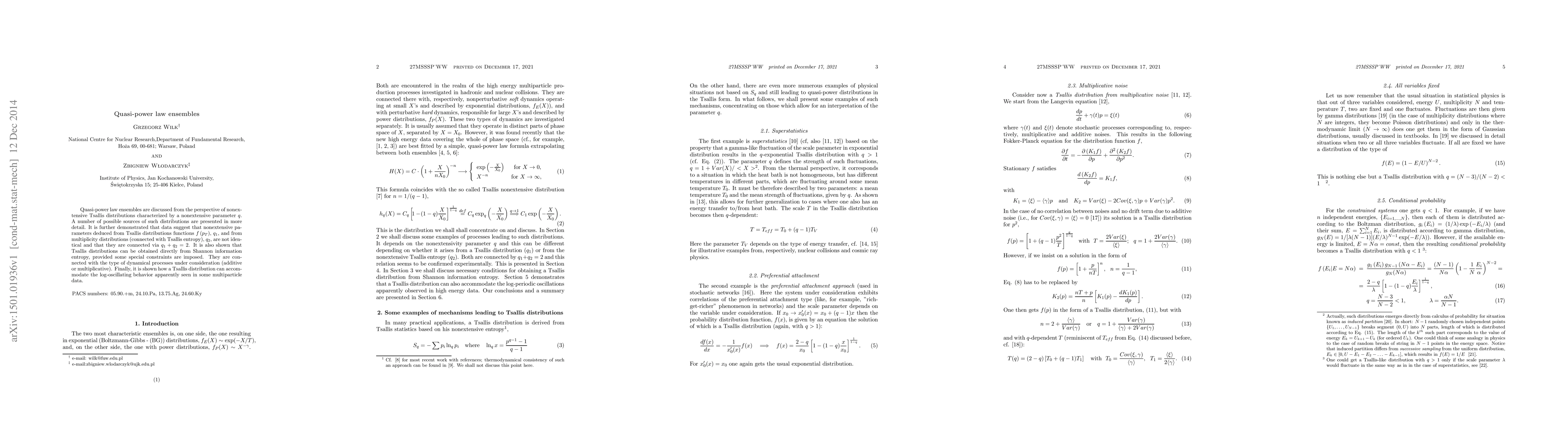 Thumbnail for Quasi-power law ensembles