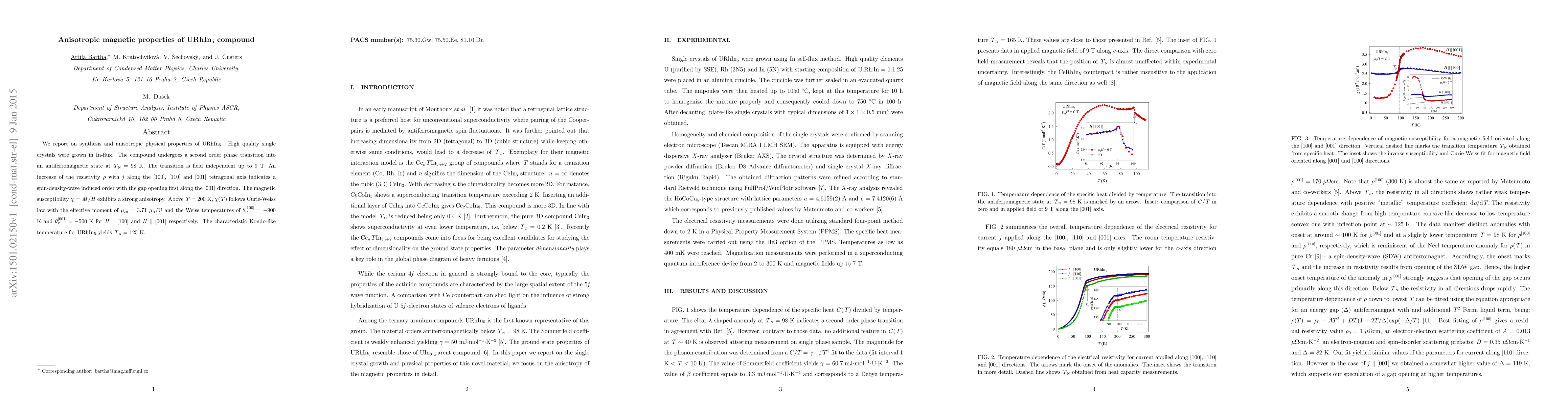 Thumbnail for Anisotropic magnetic properties of URhIn$_{5}$ compound