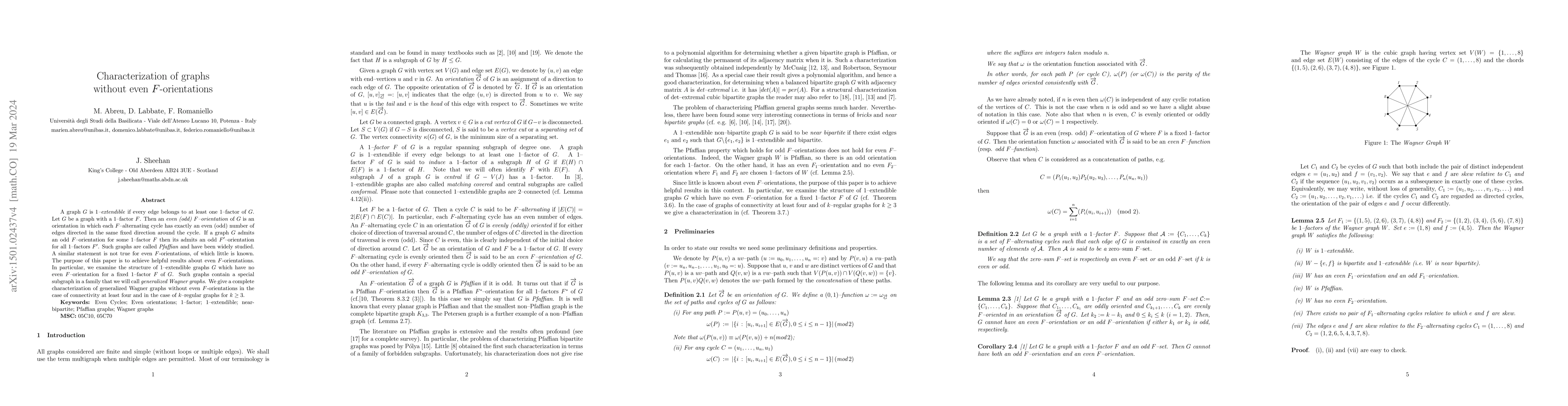 Thumbnail for Characterization of graphs without even $F$-orientations