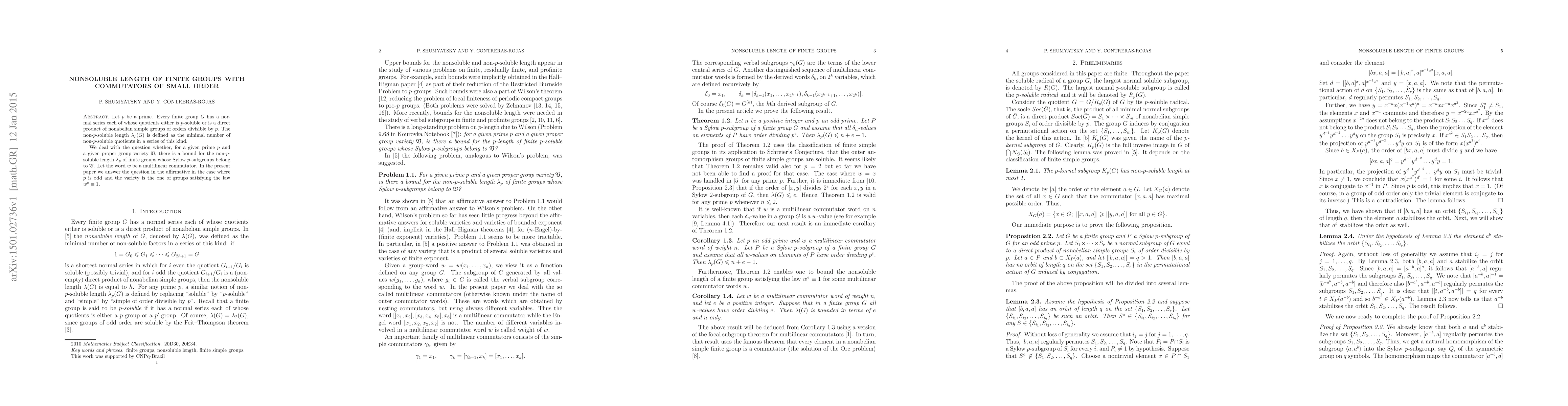 Thumbnail for Nonsoluble Length Of Finite Groups with Commutators of Small Order