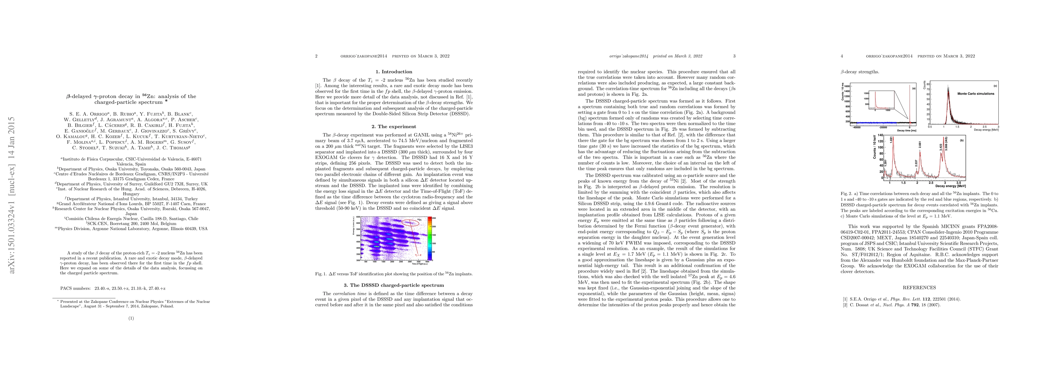 Thumbnail for $\beta$-delayed $\gamma$-proton decay in $^{56}$Zn: analysis of the
  charged-particle spectrum