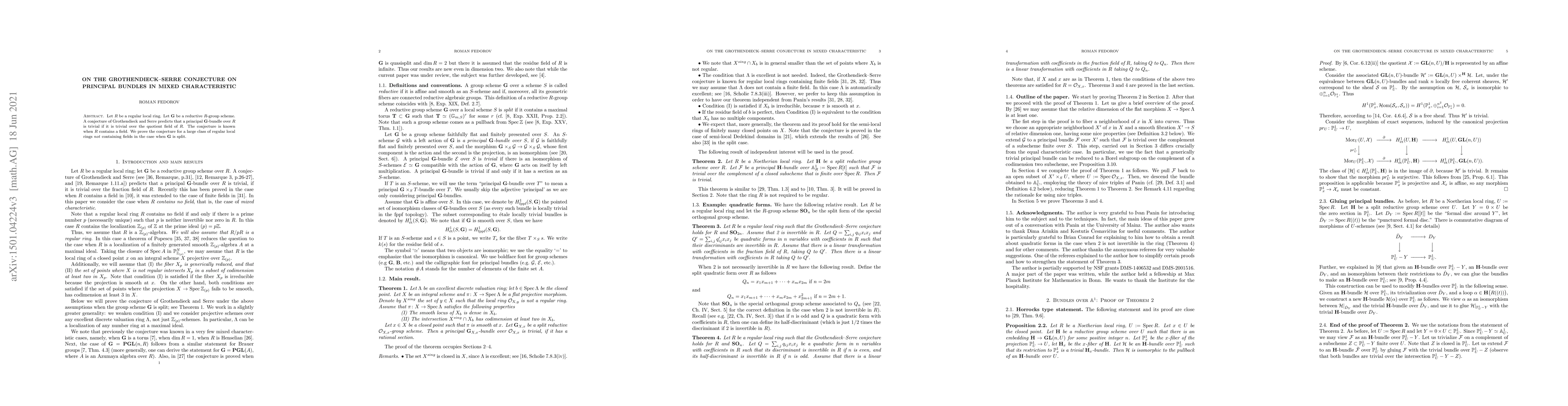 Thumbnail for On the Grothendieck-Serre conjecture on principal bundles in mixed
  characteristic