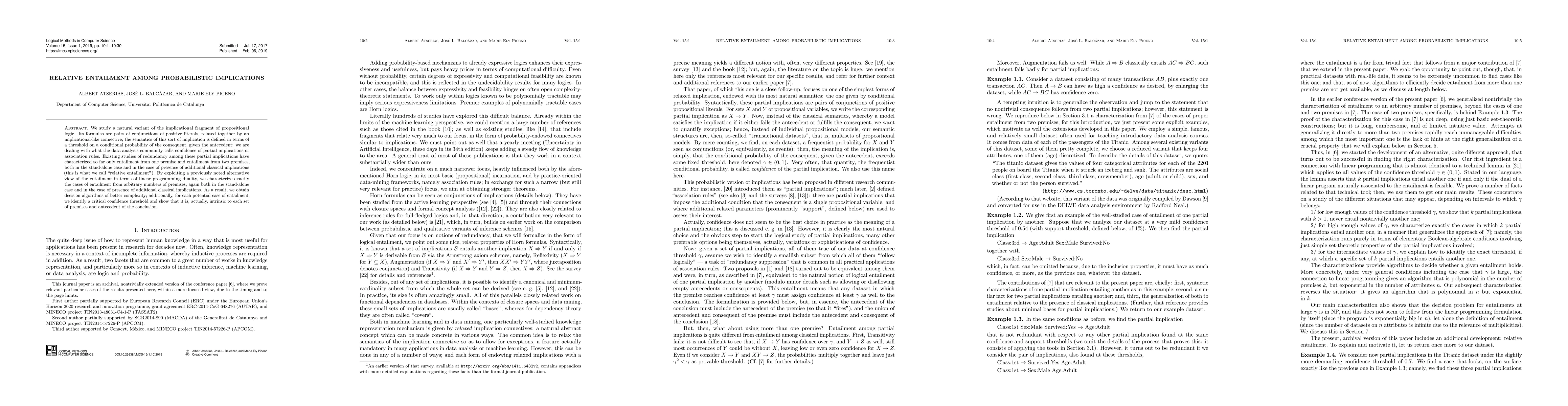 Thumbnail for Relative Entailment Among Probabilistic Implications