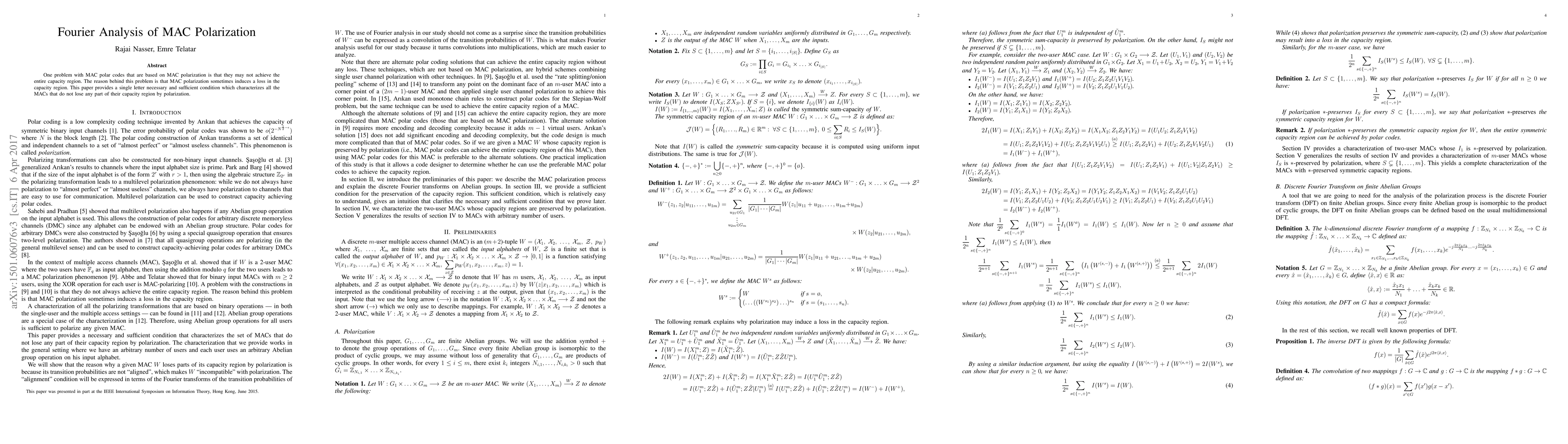 Thumbnail for Fourier Analysis of MAC Polarization
