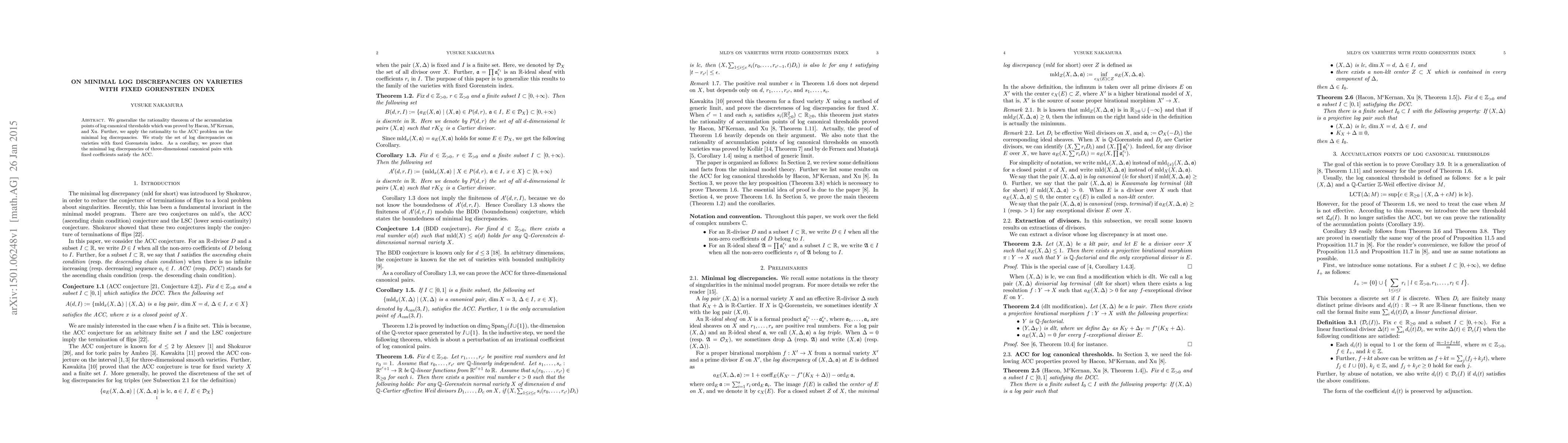Thumbnail for On minimal log discrepancies on varieties with fixed Gorenstein index