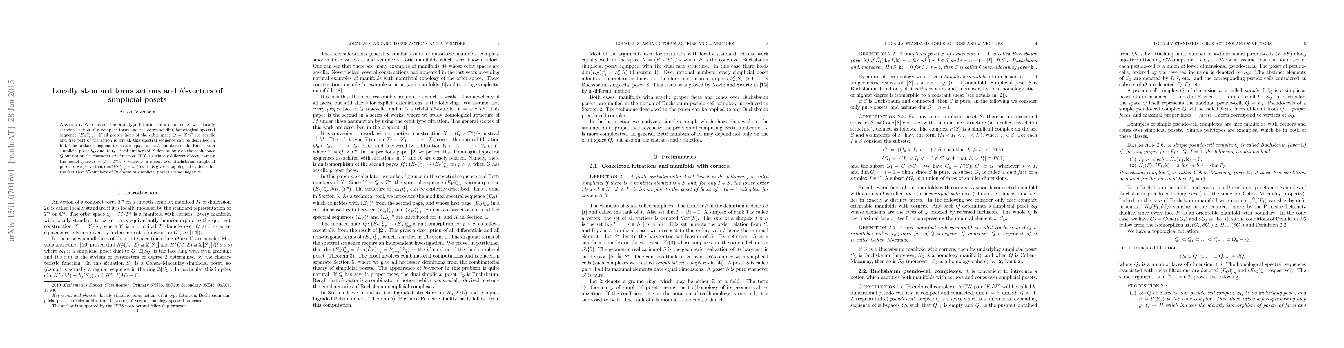 Thumbnail for Locally standard torus actions and h'-vectors of simplicial posets