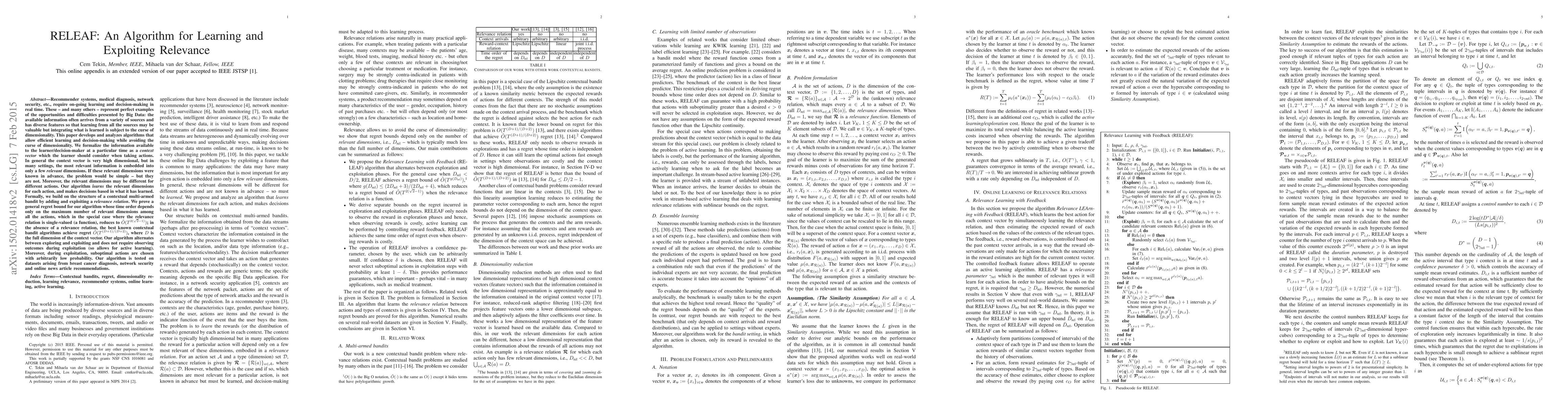 Thumbnail for RELEAF: An Algorithm for Learning and Exploiting Relevance