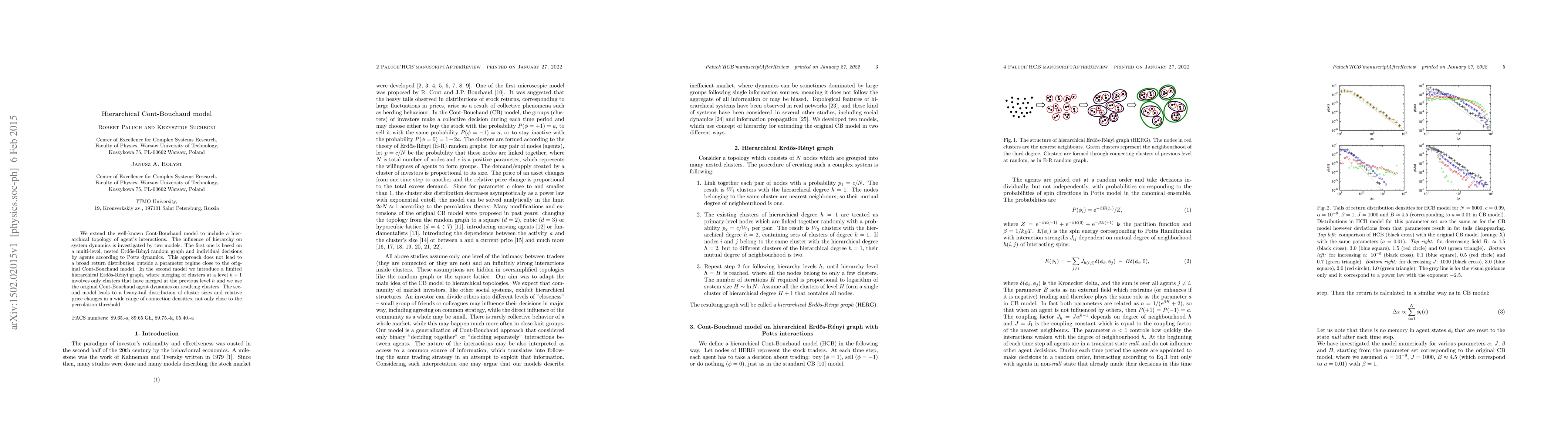 Thumbnail for Hierarchical Cont-Bouchaud model