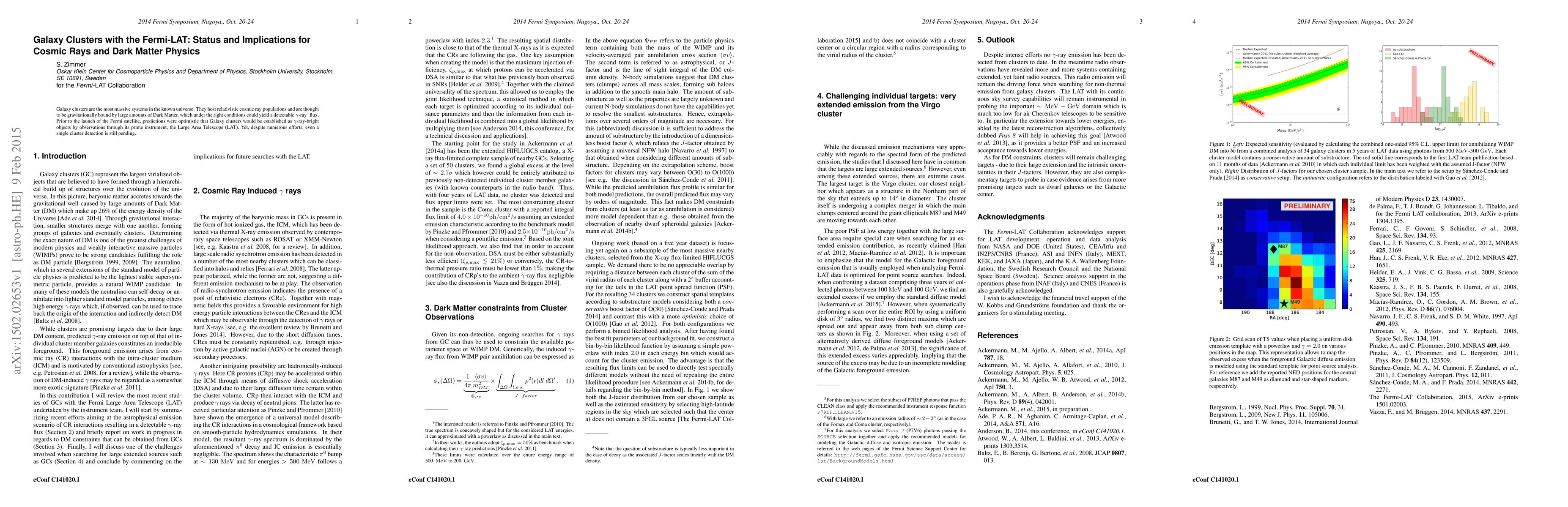 Thumbnail for Galaxy Clusters with the Fermi-LAT: Status and Implications for Cosmic
  Rays and Dark Matter Physics