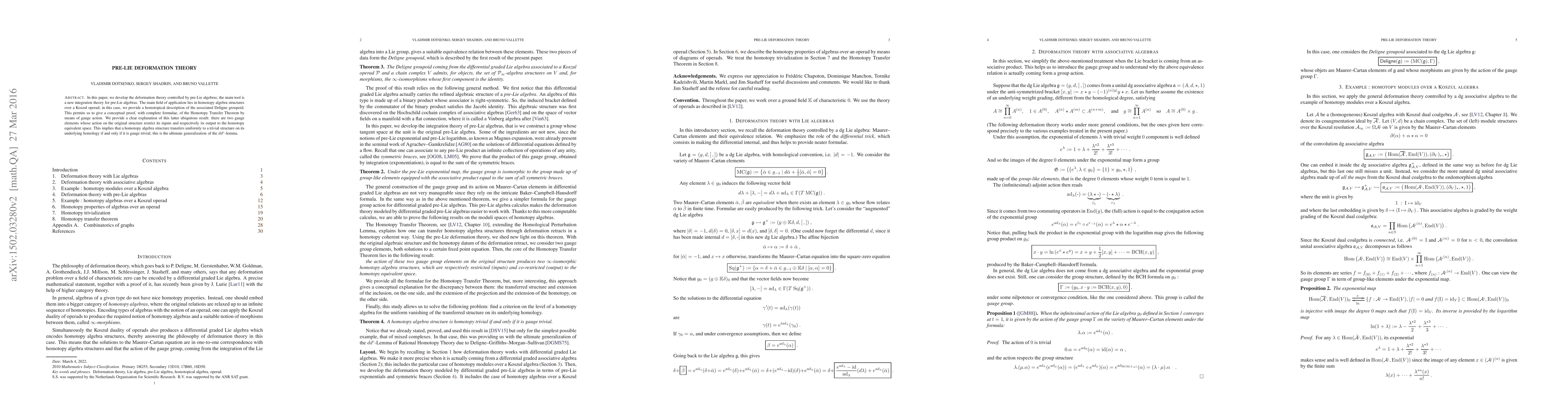 Thumbnail for Pre-Lie deformation theory