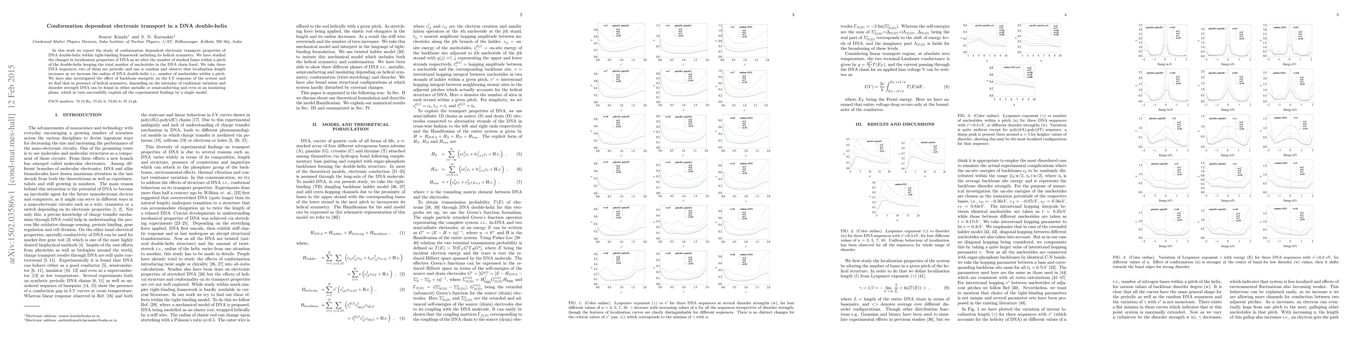 Thumbnail for Conformation dependent electronic transport in a DNA double-helix