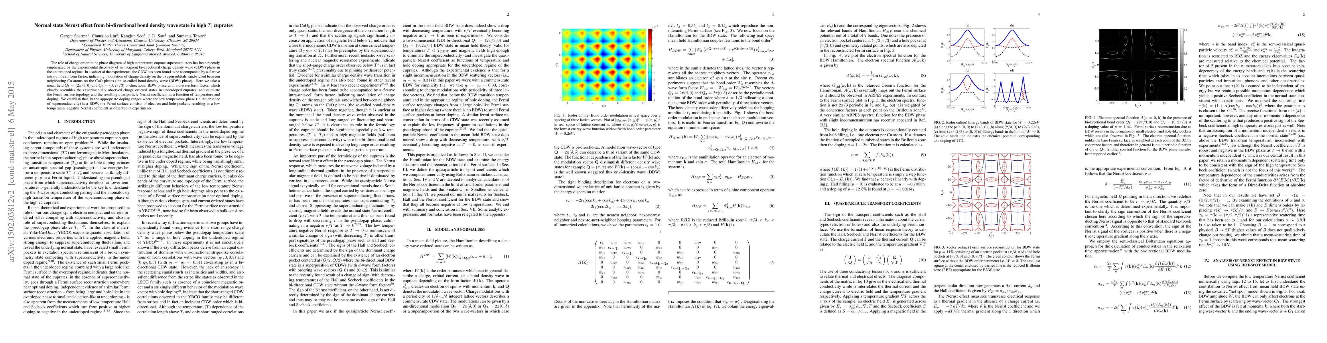 Thumbnail for Normal state Nernst effect from bi-directional bond density wave state
  in high T_c cuprates