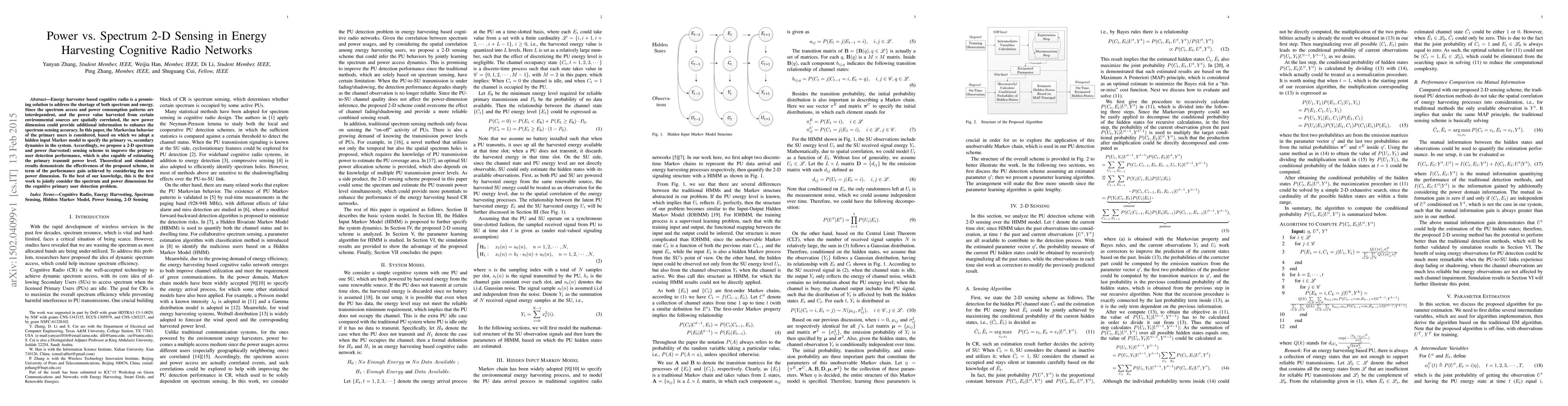 Thumbnail for Power vs. Spectrum 2-D Sensing in Energy Harvesting Cognitive Radio
  Networks