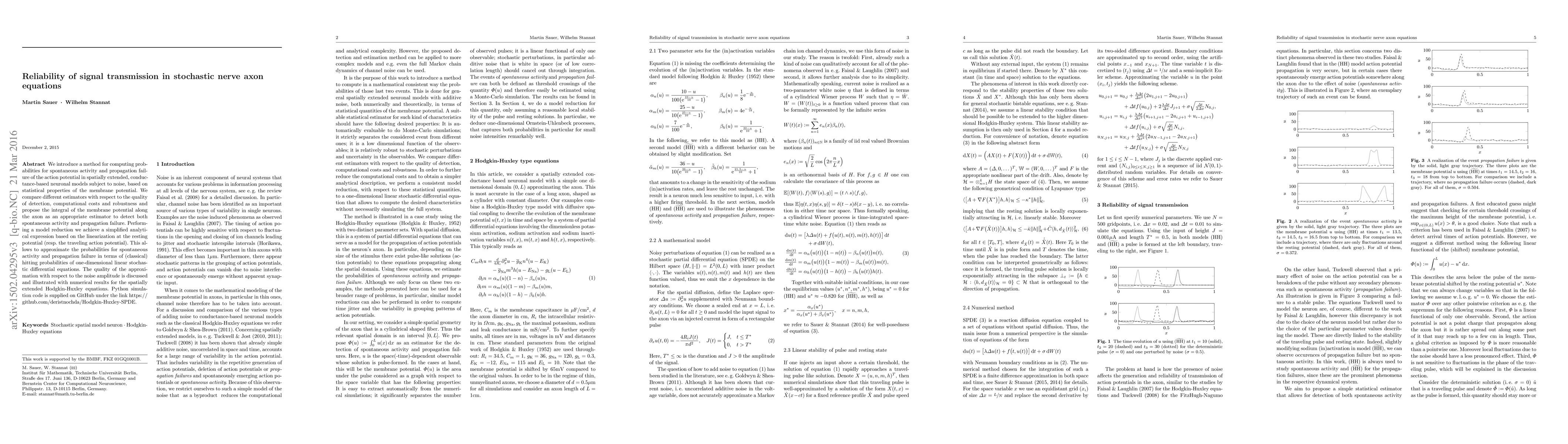 Thumbnail for Reliability of signal transmission in stochastic nerve axon equations