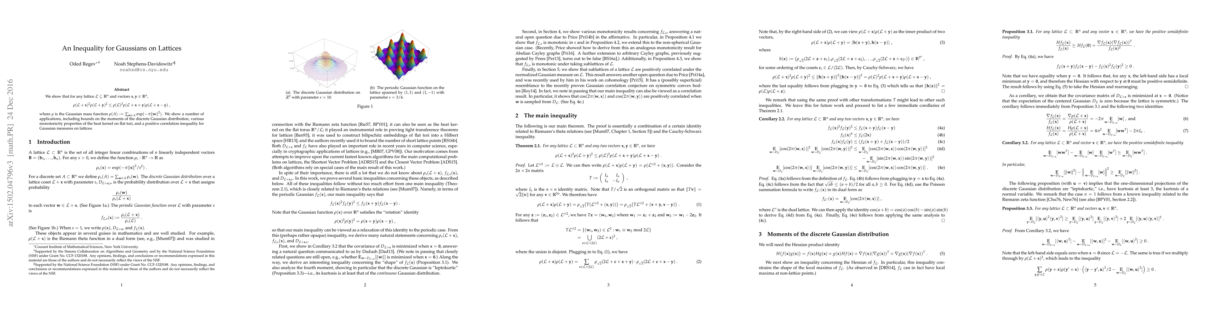 Thumbnail for An Inequality for Gaussians on Lattices