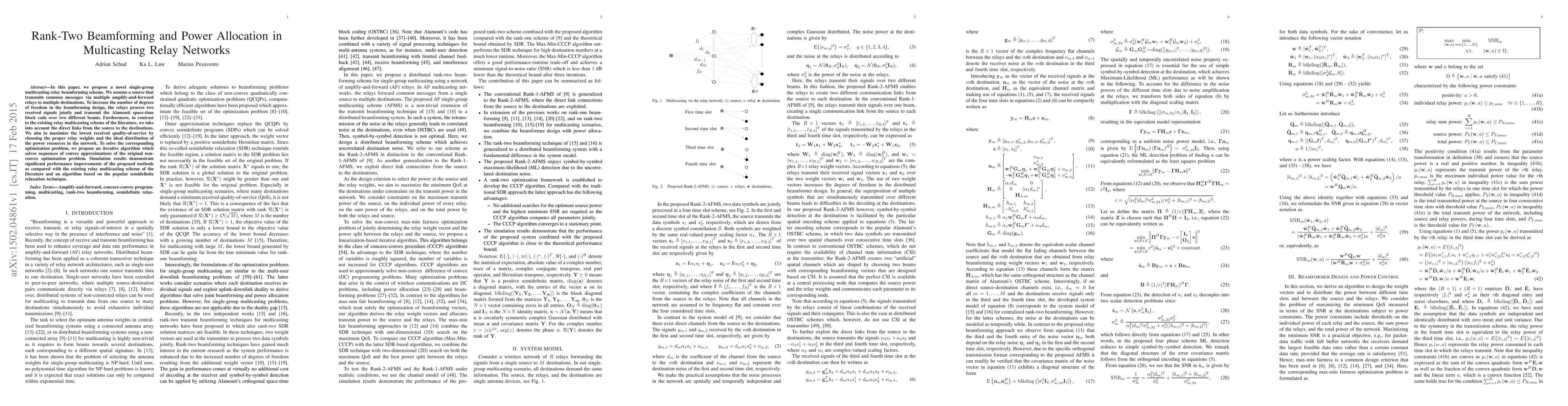 Thumbnail for Rank-Two Beamforming and Power Allocation in Multicasting Relay Networks