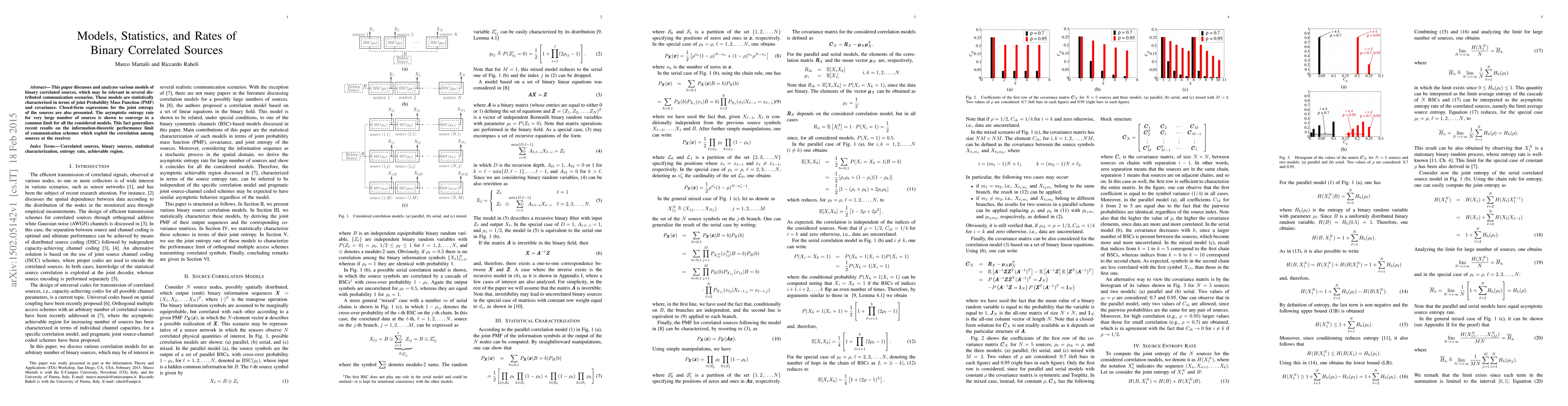 Thumbnail for Models, Statistics, and Rates of Binary Correlated Sources
