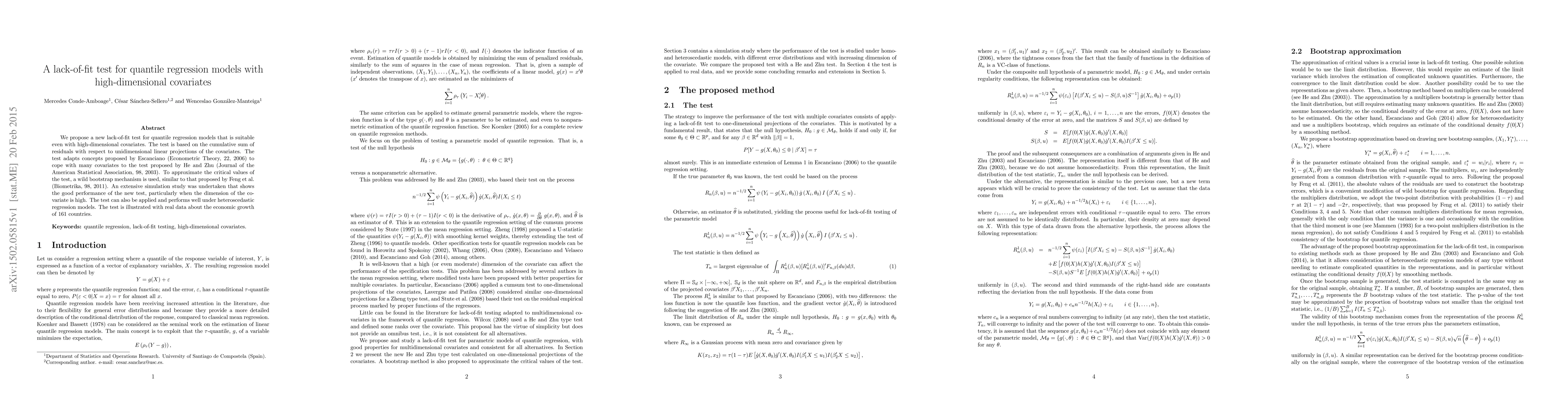Thumbnail for A lack-of-fit test for quantile regression models with high-dimensional
  covariates