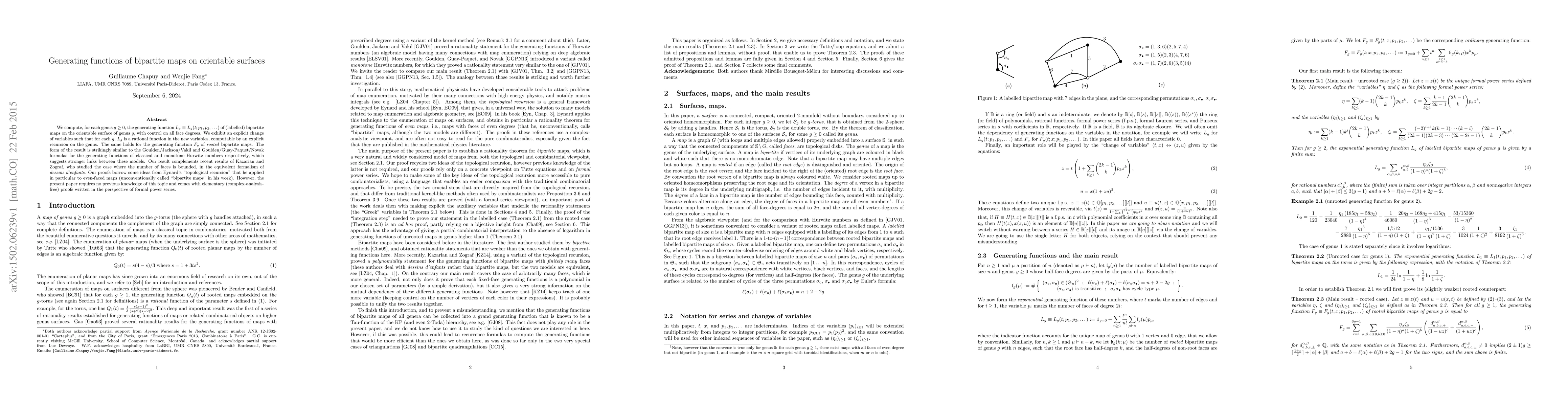 Thumbnail for Generating functions of bipartite maps on orientable surfaces