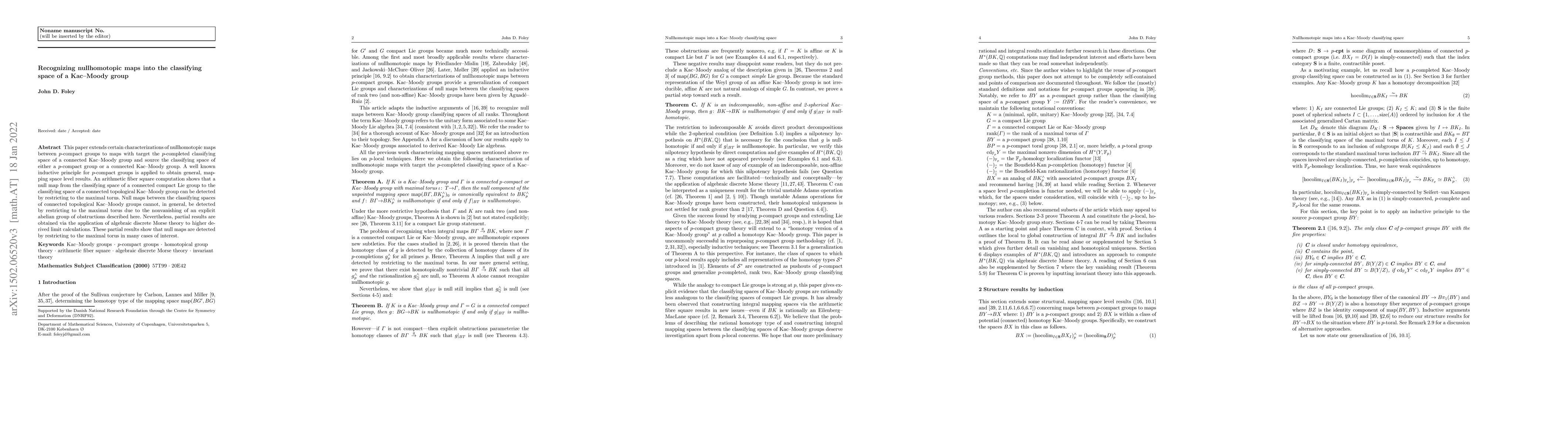 Thumbnail for Recognizing nullhomotopic maps into the classifying space of a Kac-Moody
  group