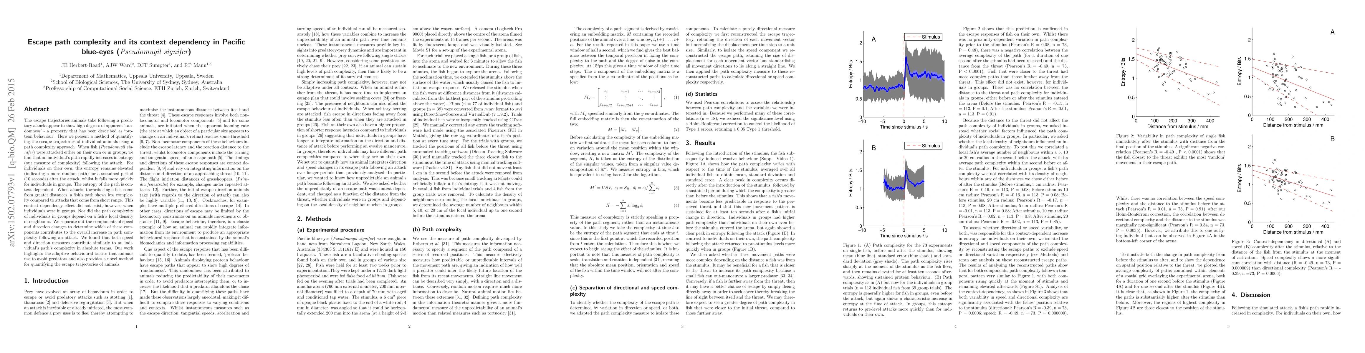 Thumbnail for Escape path complexity and its context dependency in Pacific blue-eyes
  (Pseudomugil signifer)
