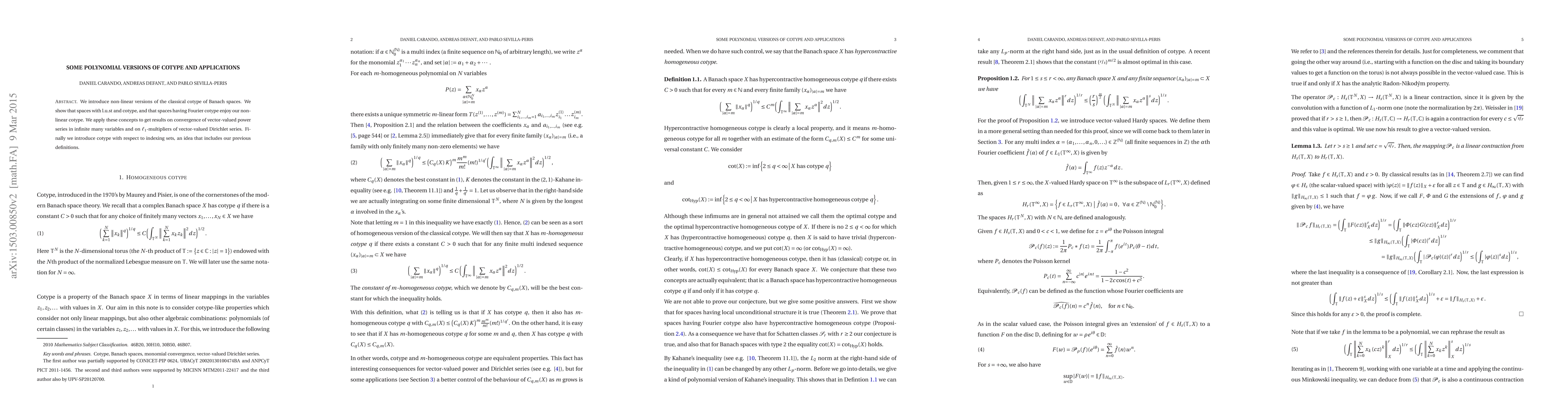 Thumbnail for Some polynomial versions of cotype and applications