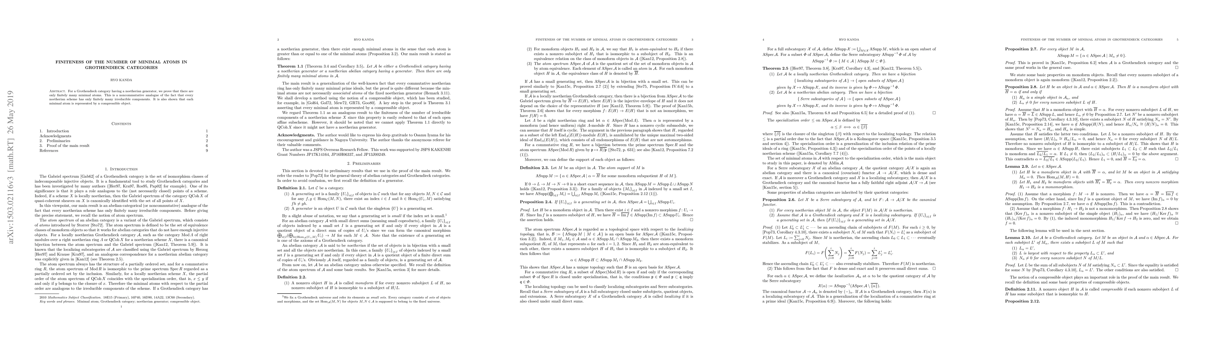 Thumbnail for Finiteness of the number of minimal atoms in Grothendieck categories