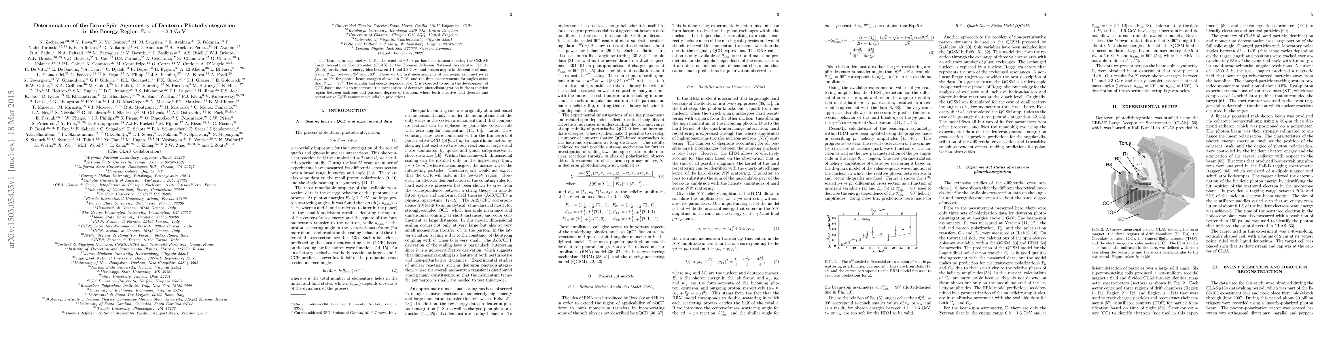 Thumbnail for Determination of the Beam-Spin Asymmetry of Deuteron Photodisintegration
  in the Energy Region $E_\gamma=1.1-2.3$ GeV
