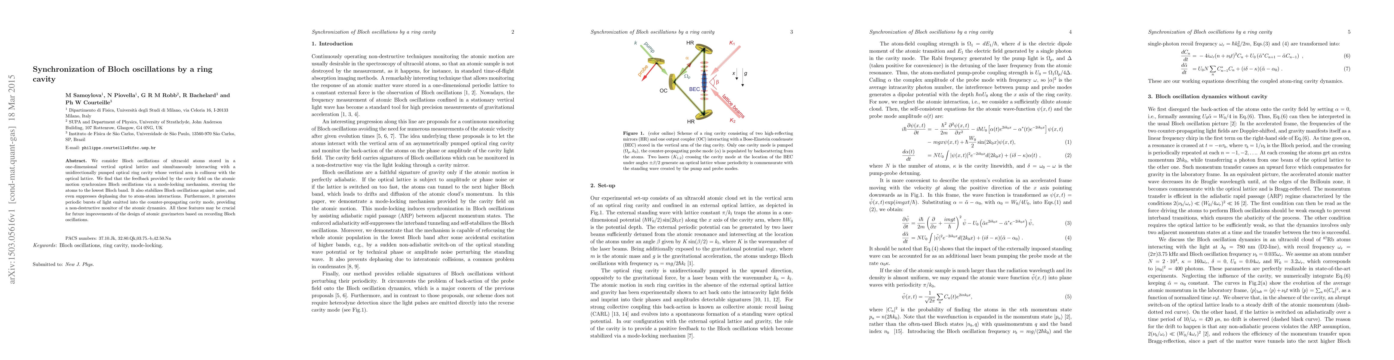 Thumbnail for Synchronization of Bloch oscillations by a ring cavity