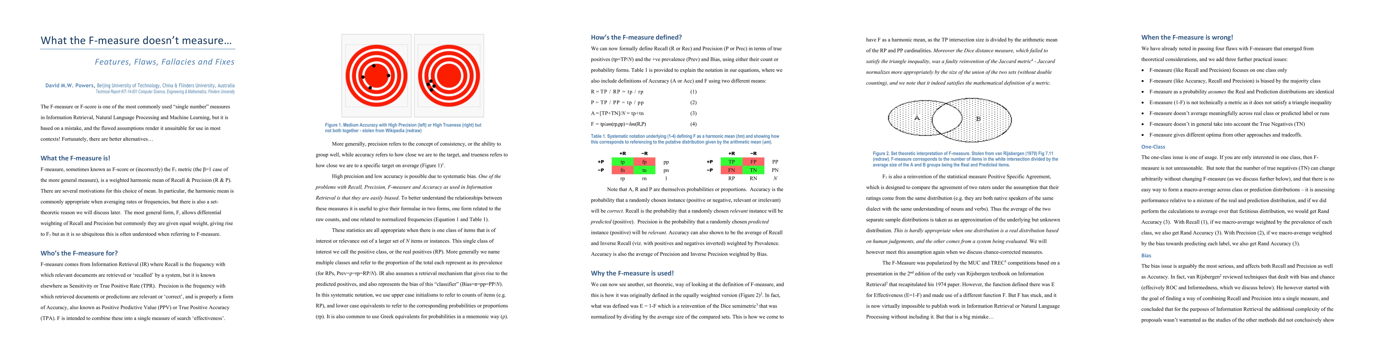Thumbnail for What the F-measure doesn't measure: Features, Flaws, Fallacies and Fixes