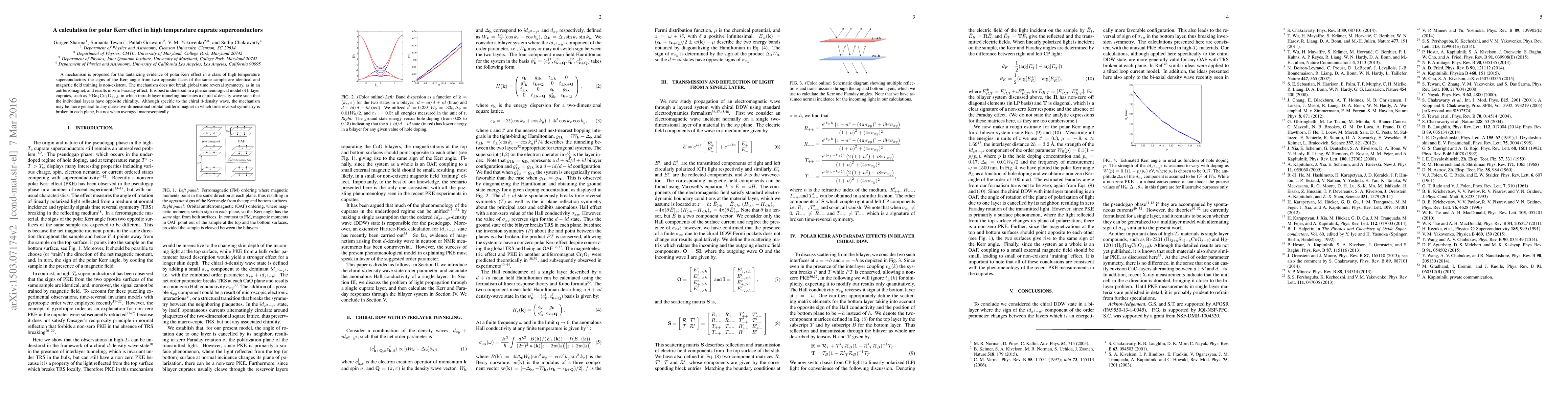 Thumbnail for A calculation for polar Kerr effect in high temperature cuprate
  superconductors