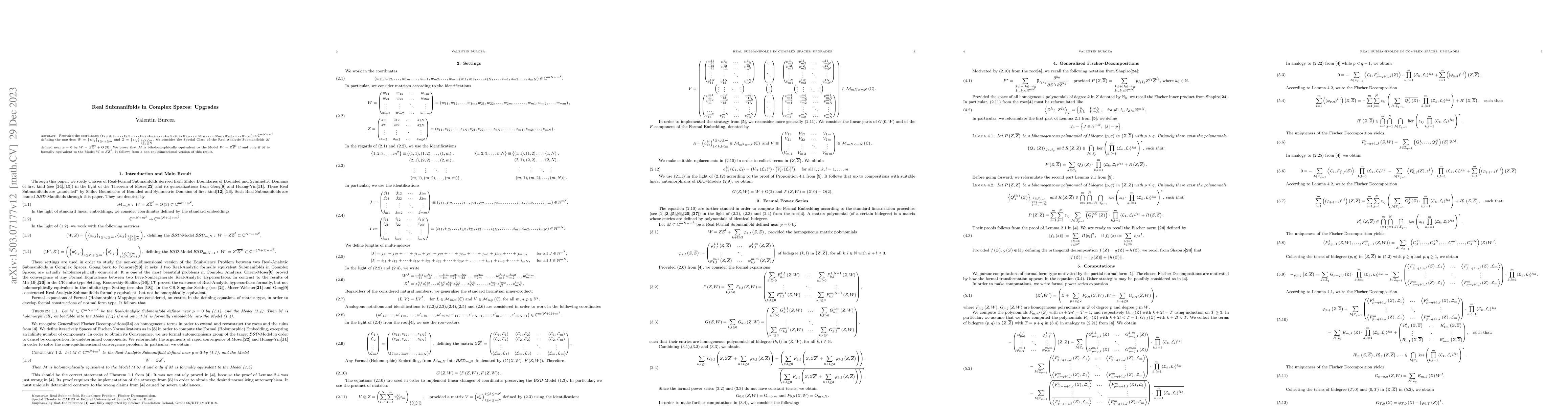 Thumbnail for Real Submanifolds in Complex Spaces: Upgrades