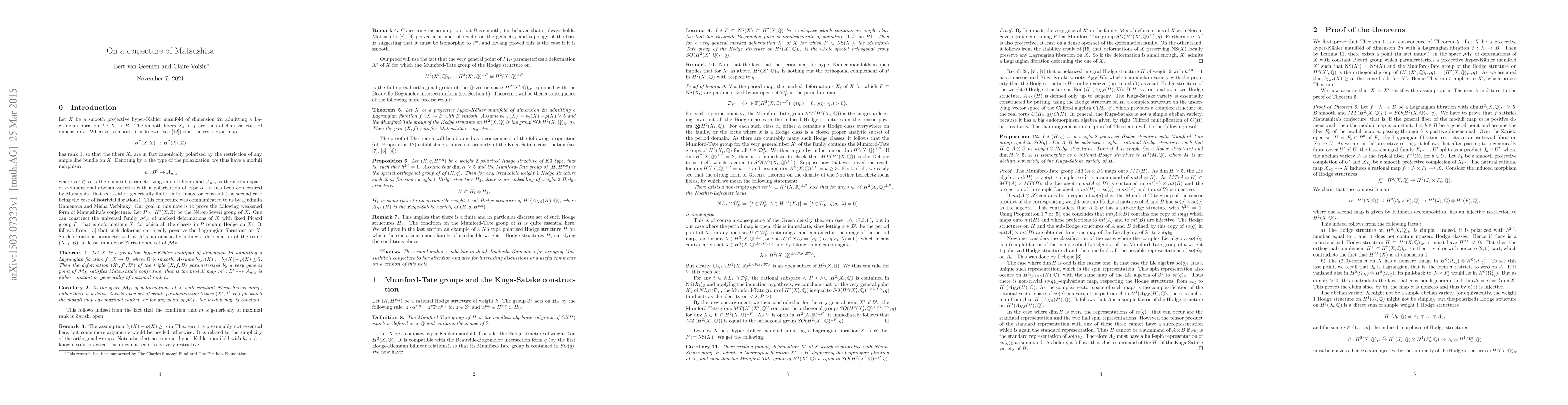 Thumbnail for On a conjecture of Matsushita