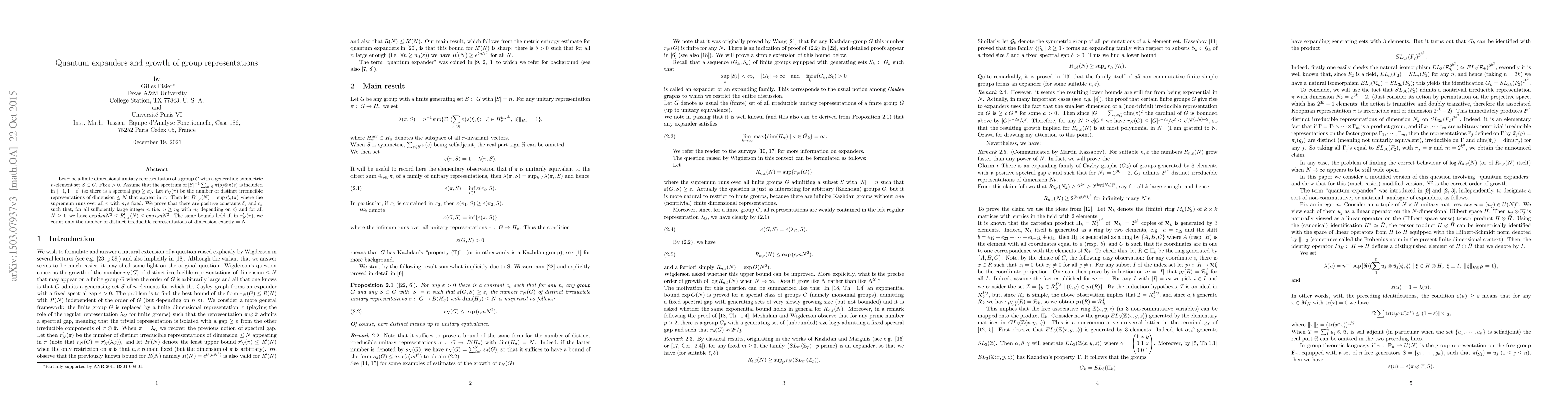Thumbnail for Quantum expanders and growth of group representations