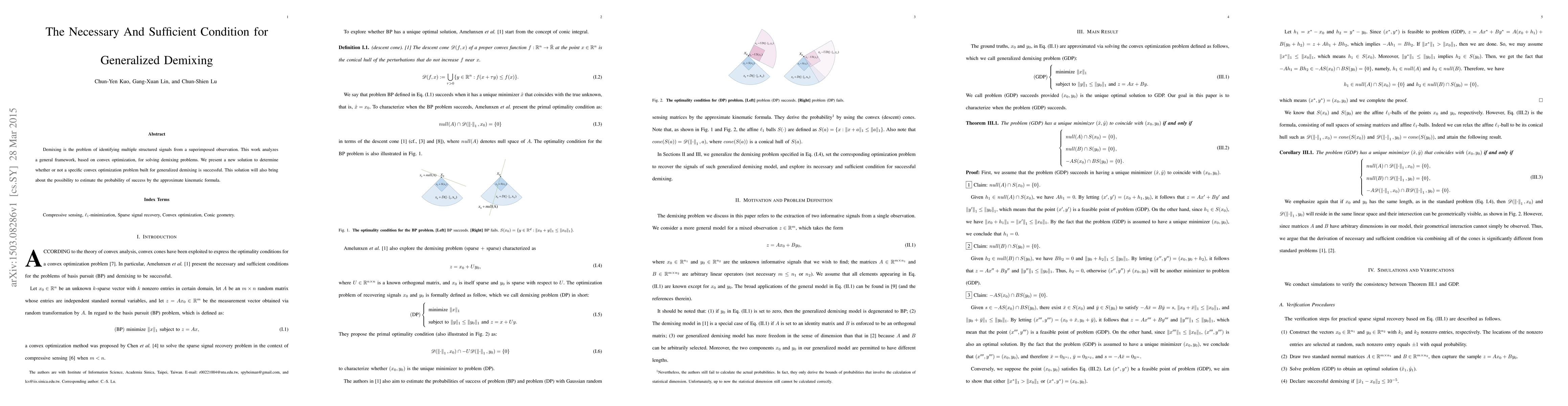 Thumbnail for The Necessary And Sufficient Condition for Generalized Demixing