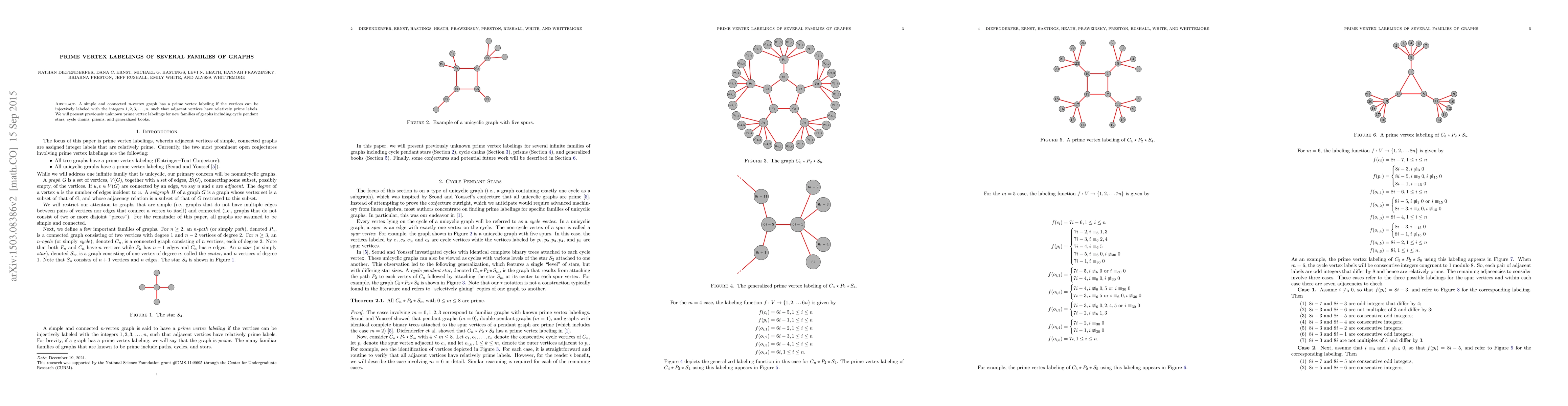 Thumbnail for Prime Vertex Labelings of Several Families of Graphs