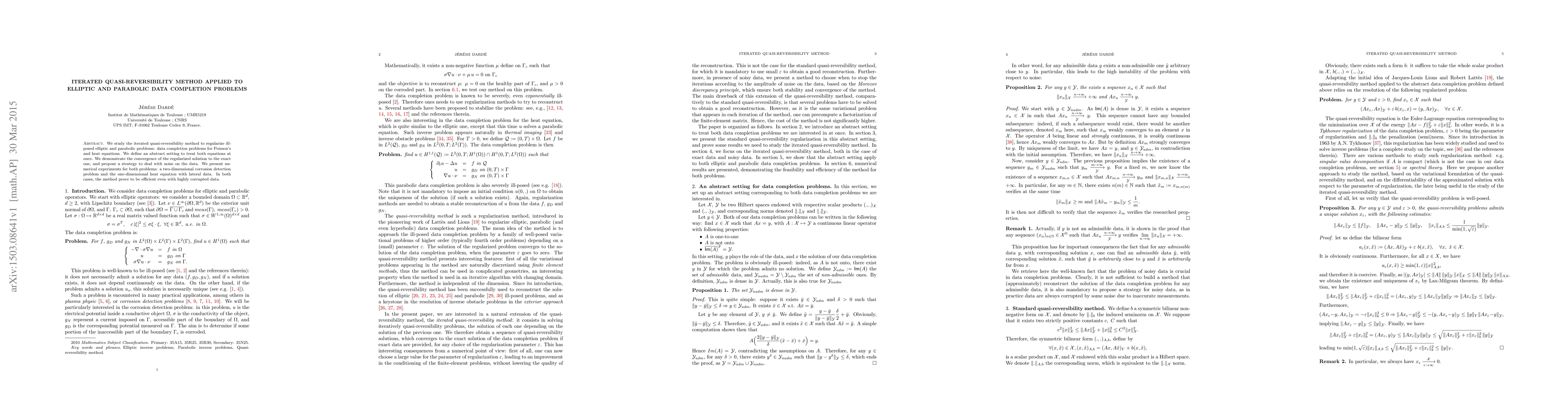 Thumbnail for Iterated quasi-reversibility method applied to elliptic and parabolic
  data completion problems