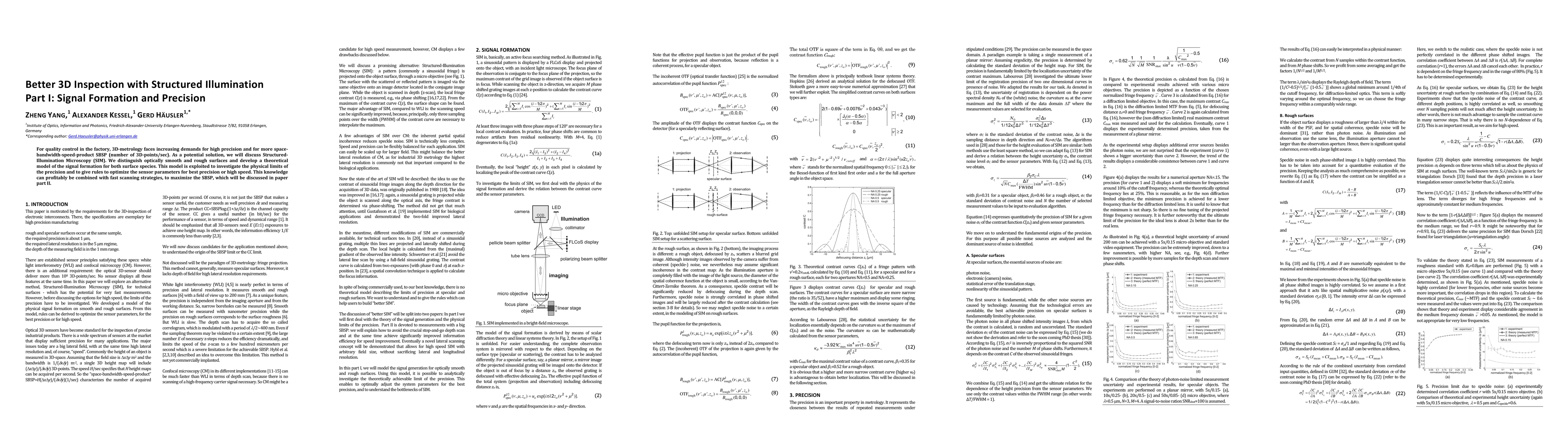 Thumbnail for Better 3D Inspection with Structured Illumination Part I: Signal
  Formation and Precision