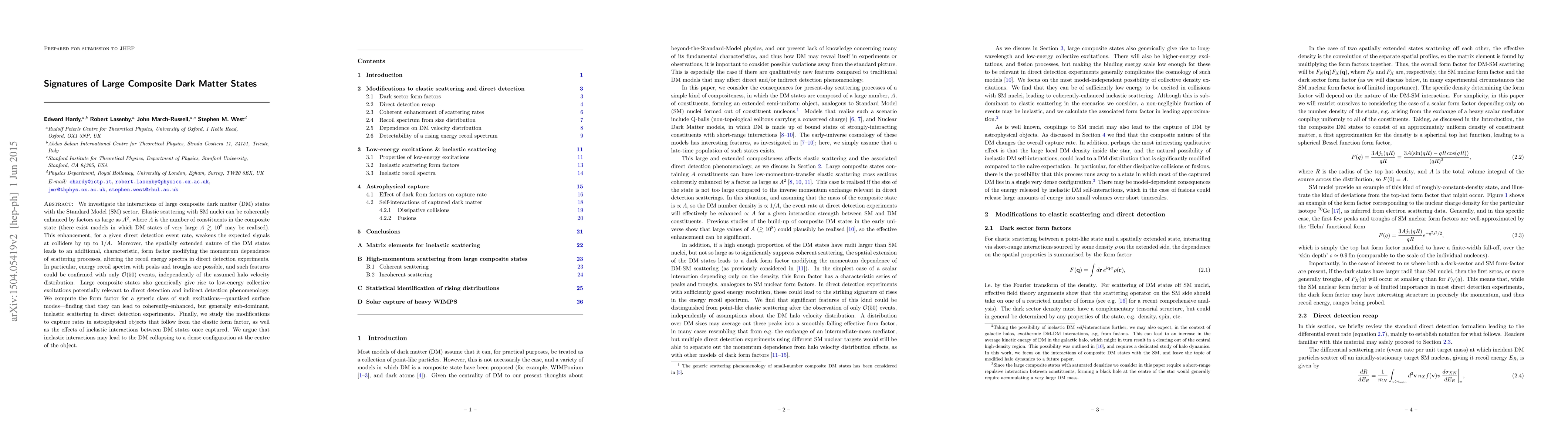 Thumbnail for Signatures of Large Composite Dark Matter States