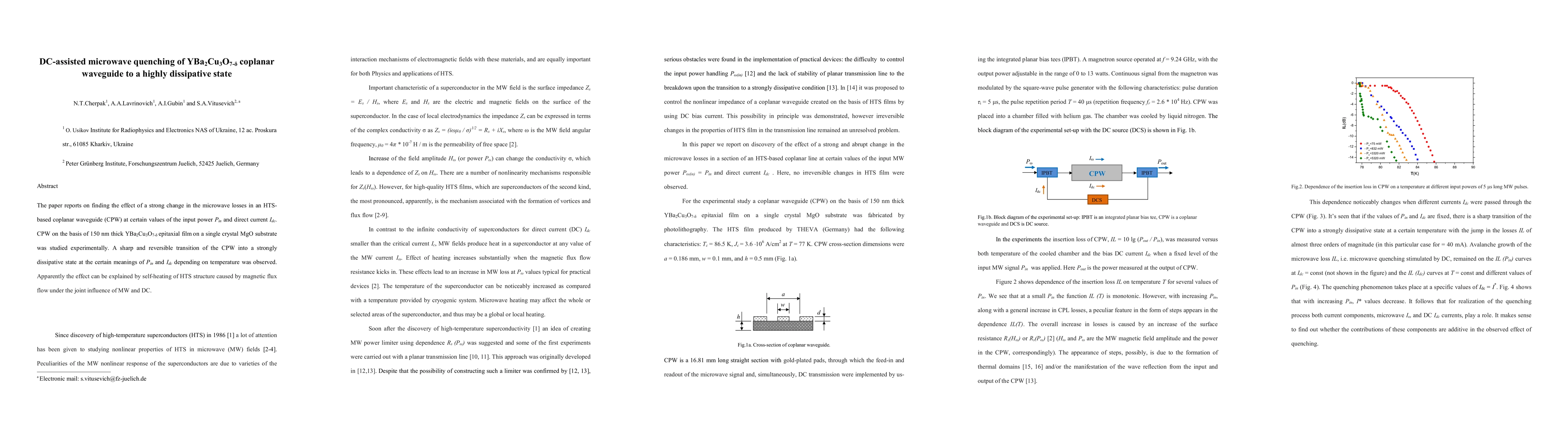 Thumbnail for DC-assisted microwave quenching of YBa2Cu3O7-{\delta} coplanar waveguide
  to a highly dissipative state