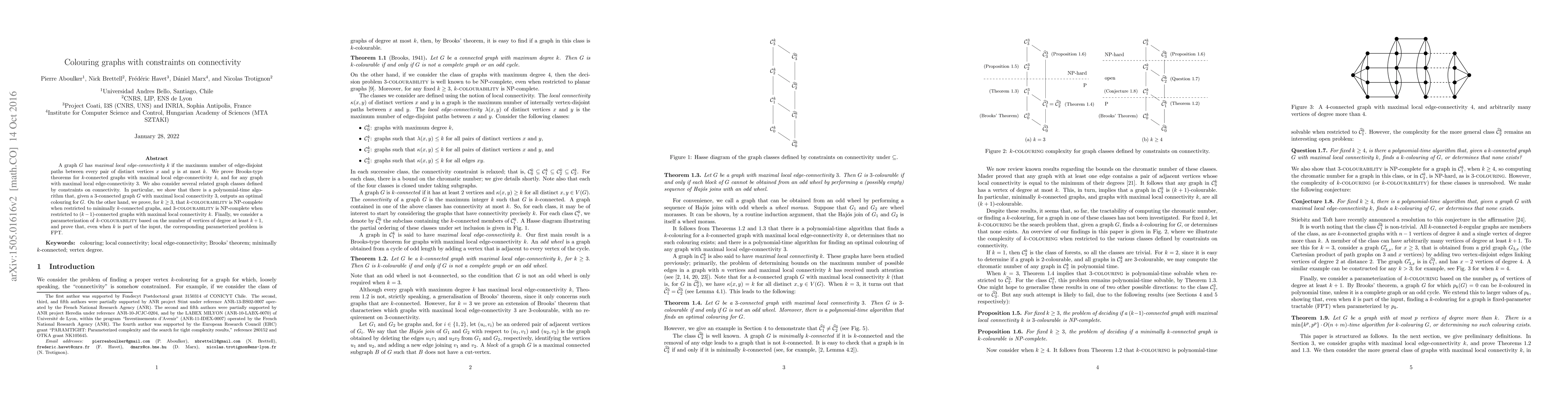 Thumbnail for Colouring graphs with constraints on connectivity
