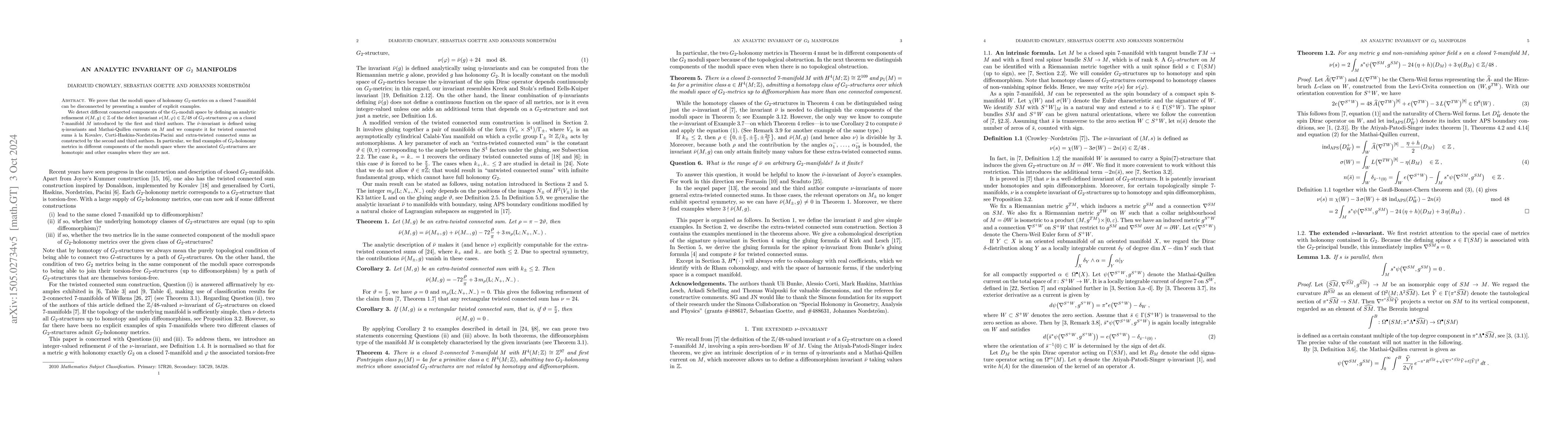 Thumbnail for An analytic invariant of G_2 manifolds