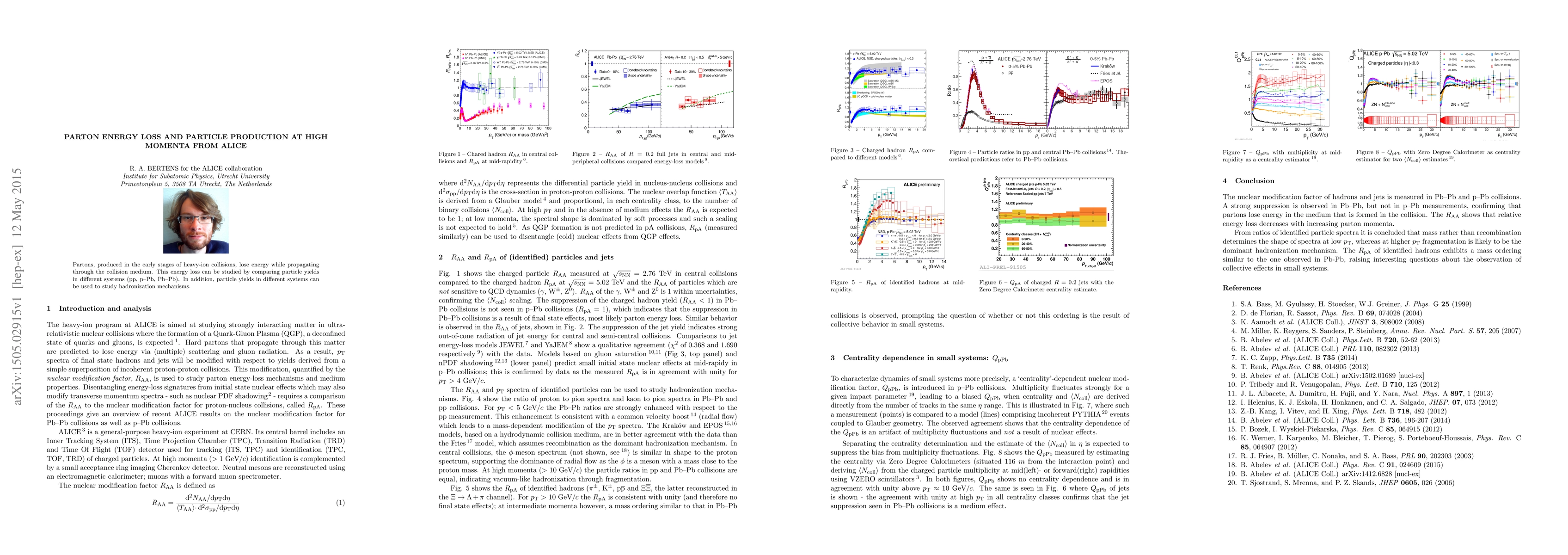 Thumbnail for Parton energy loss and particle production at high momenta from ALICE