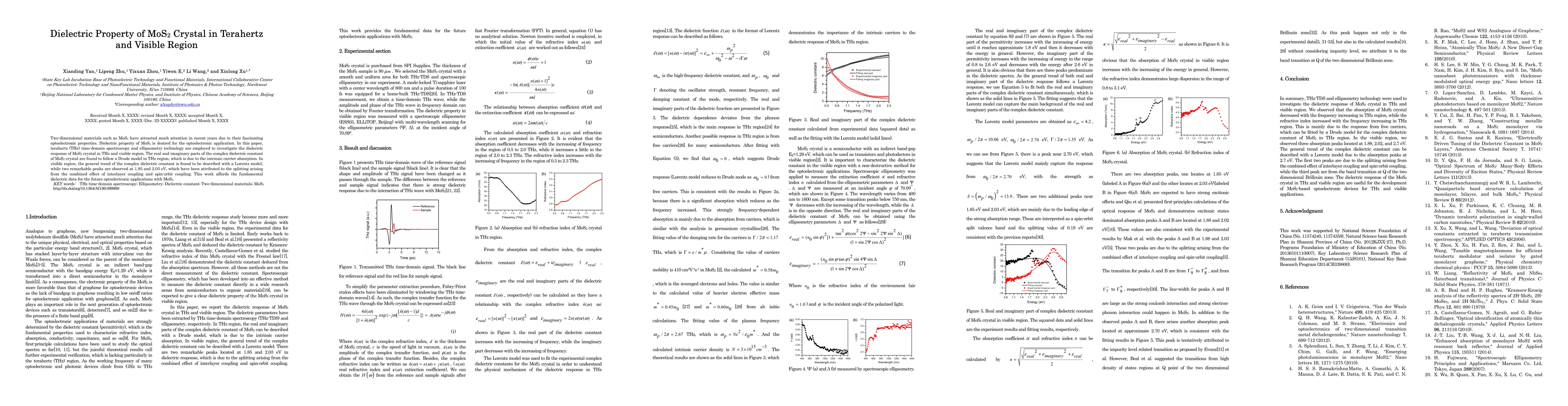 Thumbnail for Dielectric Property of MoS2 Crystal in Terahertz and Visible Region